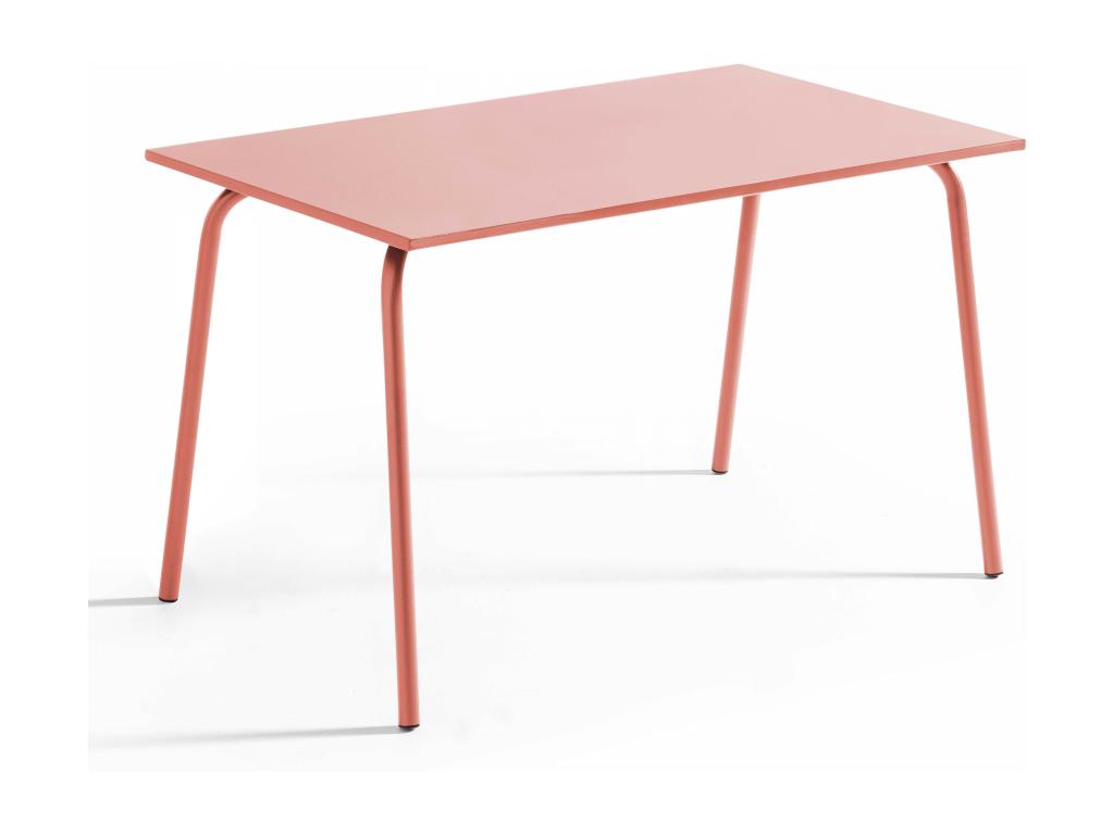 Ensemble table de jardin et 4 fauteuils en métal argile - Calmetop 41040TBPW