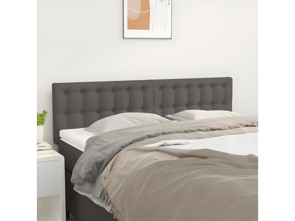 Têtes de lit 2 pcs Gris 72x5x78/88 cm Similicuir 77036JSPH