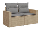 Salon de jardin avec coussins 7 pièces Nidchicshop beige résine tressée 80128TNQZ