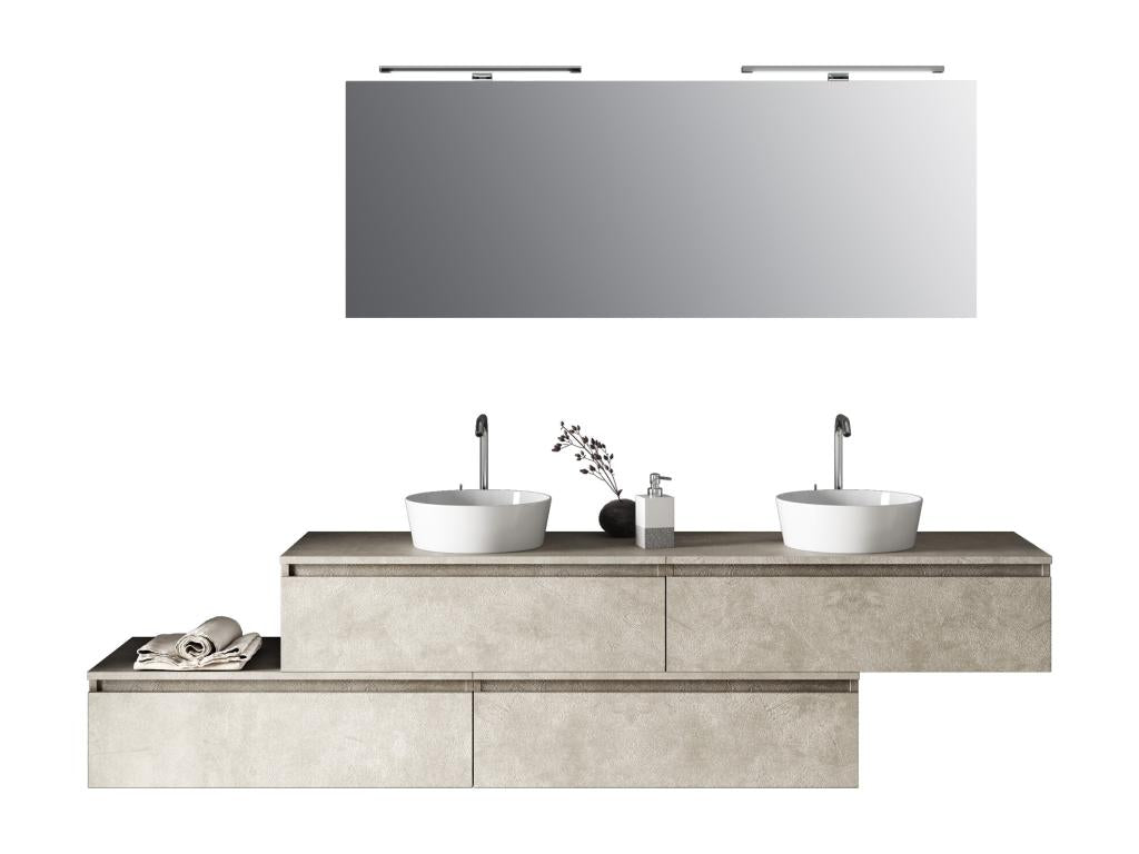 Ensemble de salle de bain double vasque 9 pièces Calmetop 33514LQLD