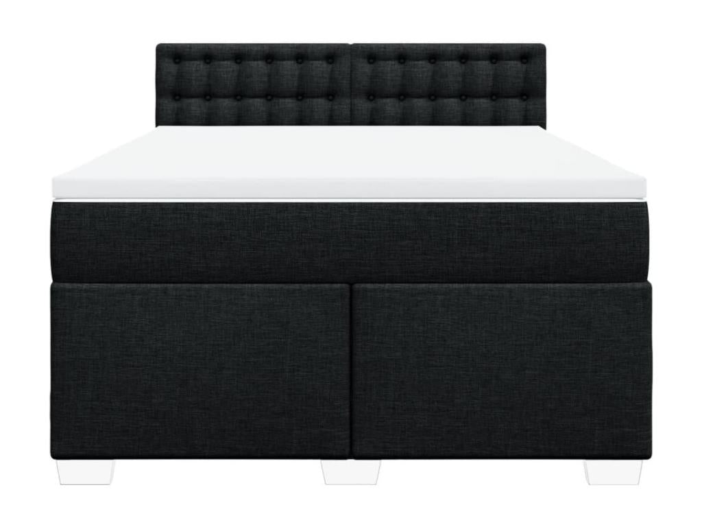 Sommier à Nidchicshop de lit avec matelas Noir 140x200 cm Tissu 68268AFAW