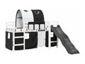 Lit mezzanine enfants et tunnel blanc/noir 90x200 cm pin massif 52177ZMFR