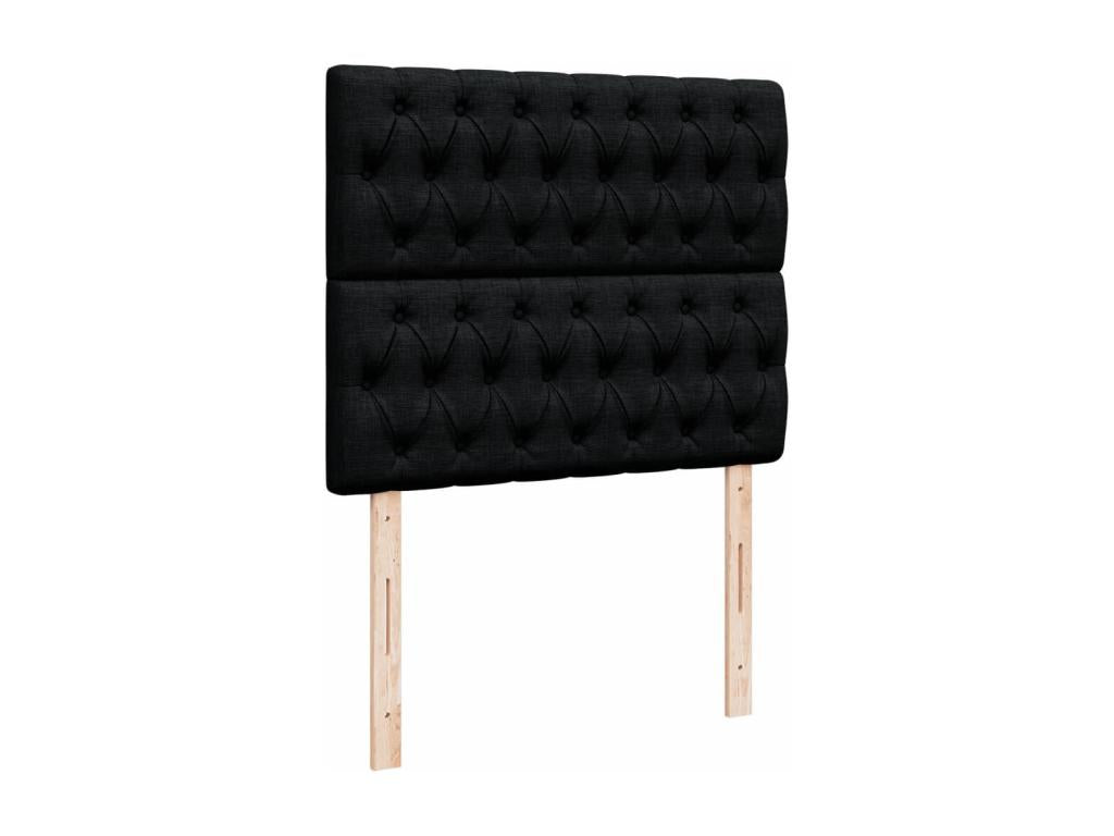 Sommier à Nidchicshop de lit avec matelas noir 120x190 cm tissu 07851UUDN
