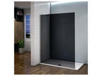 Paroi de douche grise 120x200cm à l'italienne avec barre de fixation 73-120cm en carré en 8mm verre trempé anticalcaire 73833YTQA
