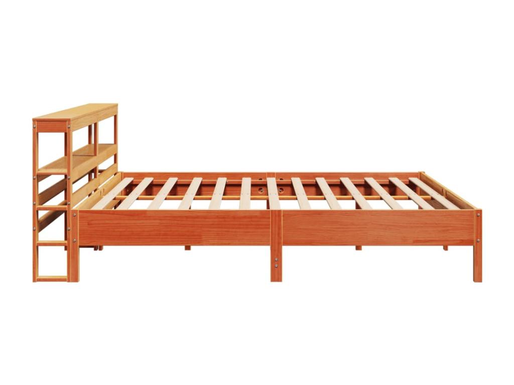 Cadre de lit sans matelas cire marron 200x200cm bois pin massif 66100GJDB