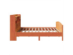 Lit bibliothèque sans matelas cire marron 180x200 cm pin massif 47102BLHD