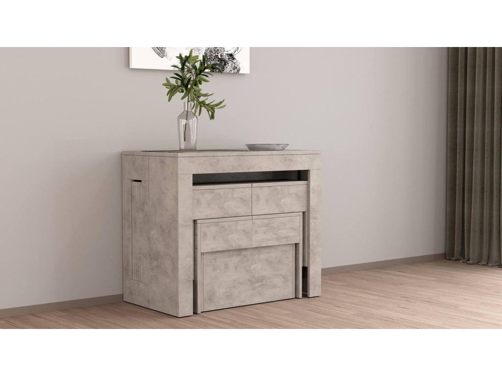 Banc Calmetop Lot de 2 Sièges pour table à manger Bancs extensibles 290x25h45 cm Gris 48281KTCK