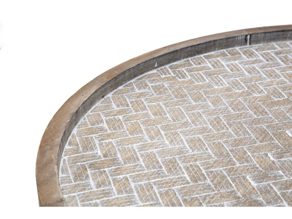 Table basse ronde en métal multicolore avec étagère 48x54.5 cm 75034IFFL