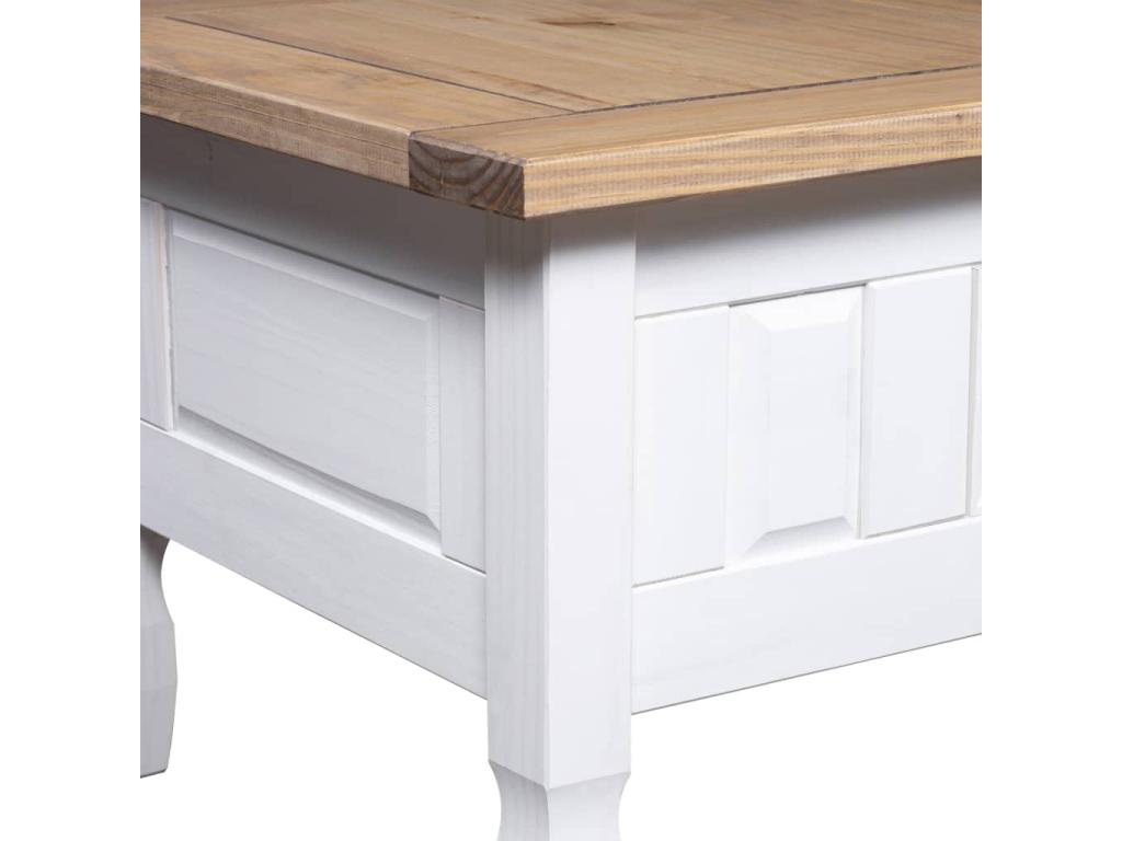 Table basse Pin mexicaine Gamme Bohometop Blanc 100x60x45 cm 72029ZBJQ