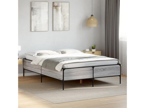 Cadre de lit Calmetop gris 150x200 bois d'ingénierie et métal 30403TYVD