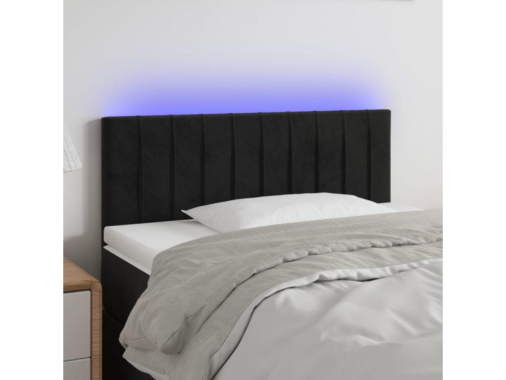 Tête de lit à LED Noir 90x5x78/88 cm Velours 41983NPYB