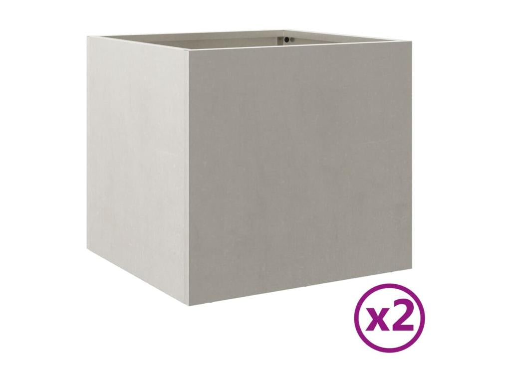 Jardinières 2 pcs argenté 32x30x29 acier inoxydable 41713GIDD
