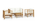 Salon de jardin 5 pcs avec coussins blanc crème Nidchicshop 81887HVXI