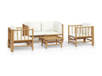 Salon de jardin 5 pcs avec coussins blanc crème Nidchicshop 81887HVXI