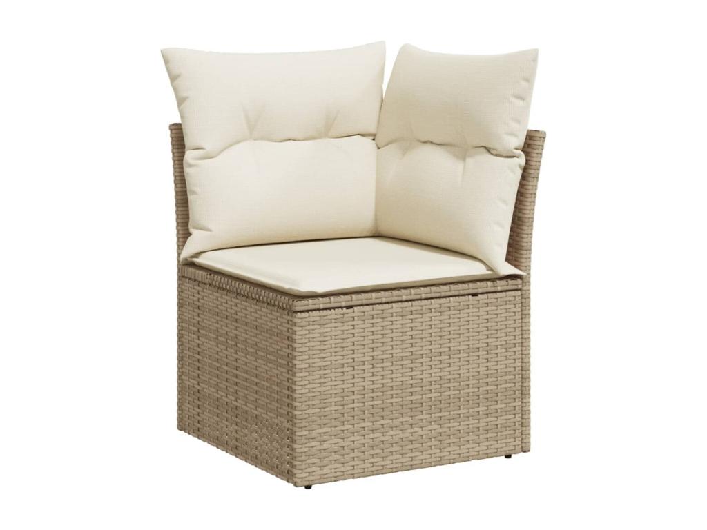 Salon de jardin avec coussins 6 pièces beige résine tressée 58232SPRH