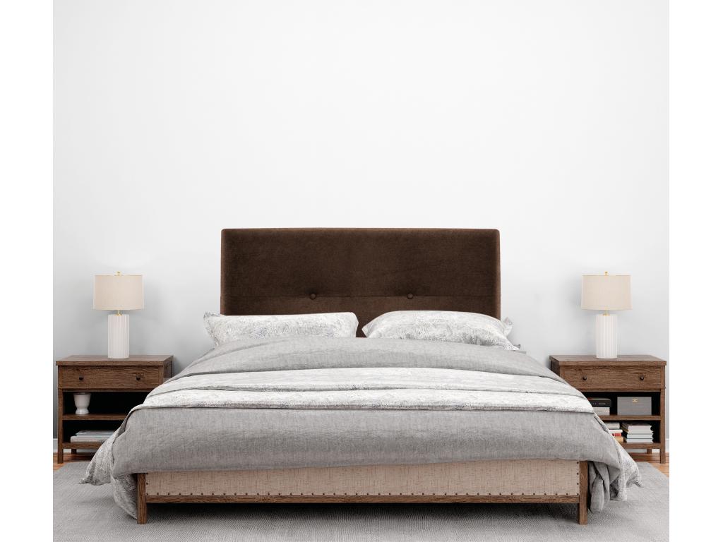 Calmetop Tête de lit en tissu Calmetop avec Boutons 95x50cm Lits 90 - Marron 75586JTAE