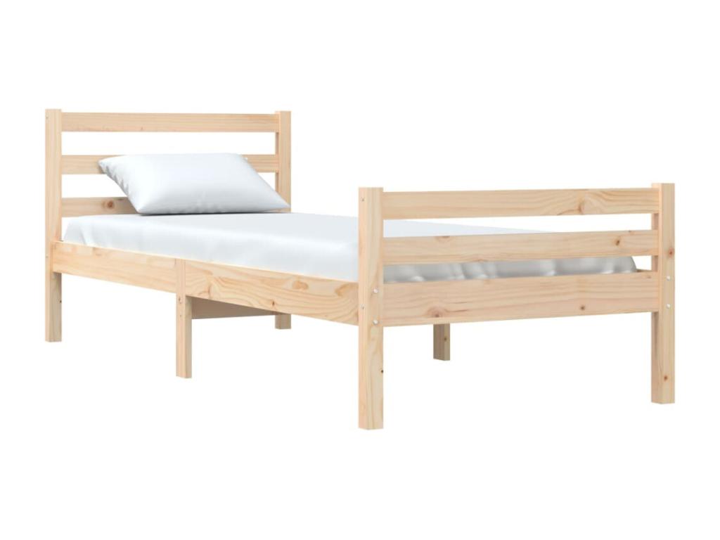 Cadre de lit sans matelas bois massif 75x190 cm 71126LVLE
