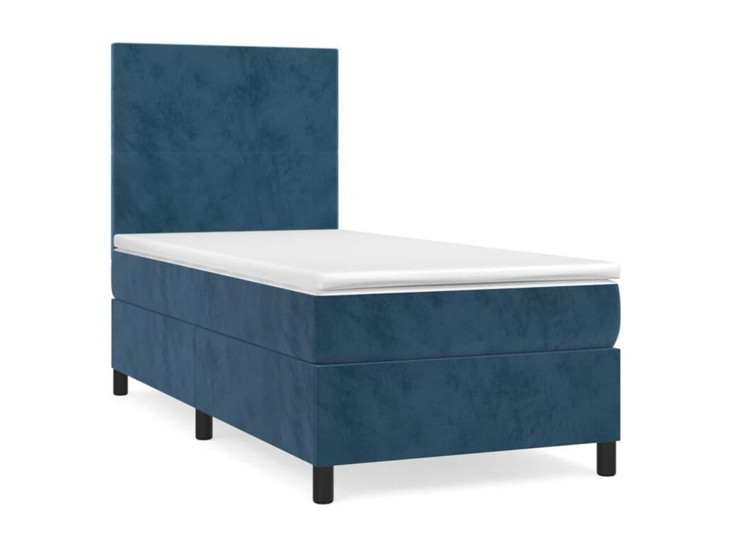Sommier à Calmetop de lit et matelas Bleu foncé 80x200 Velours 79056NPID