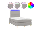 Sommier tapissier matelas et LED Gris clair 120x200 cm Tissu 26619GASW