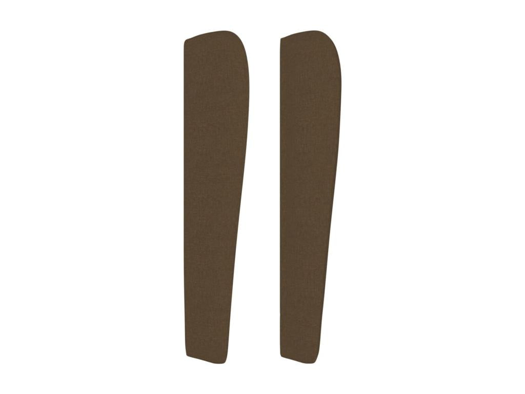 Tête de lit avec oreilles Marron foncé 203x23x118/128 cm Tissu 13924QGYD