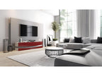Meuble TV Avec Socle Blanc et bordeaux Haute Brillance 178 x Variable X 39 Cm 00229HKQX
