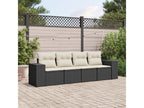 Salon de jardin 4 pcs avec coussins noir résine tressée 19242WTXZ
