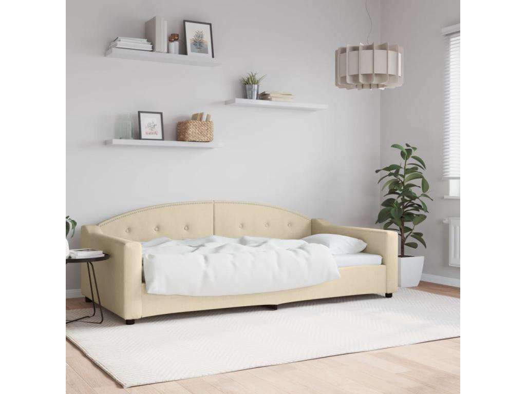 Lit de repos crème 100x200 tissu 52524JQPB