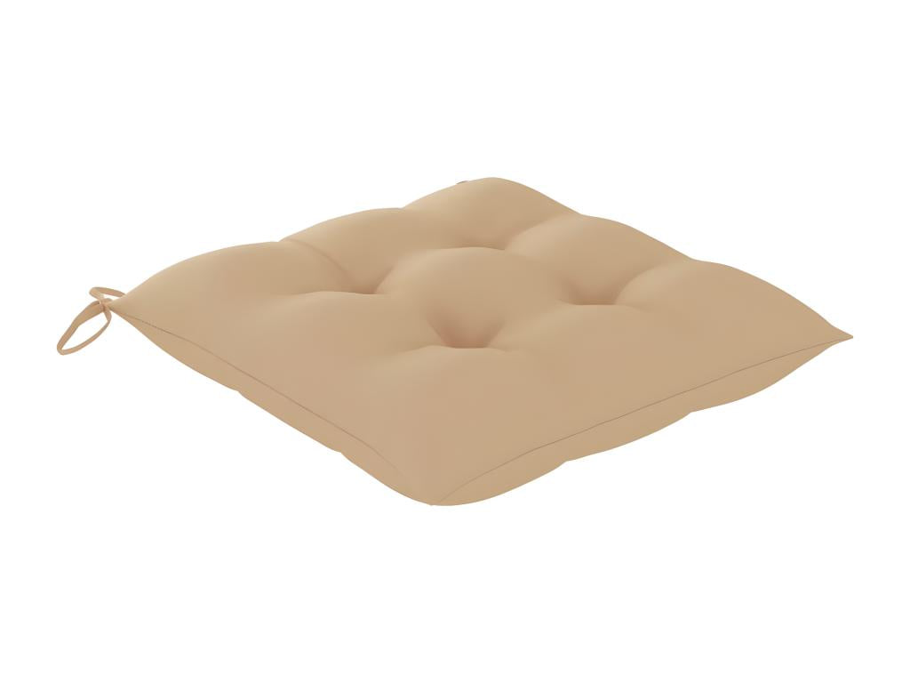 Chaises de jardin avec coussins beige 3 pcs Bois de teck massif 60001SOFN