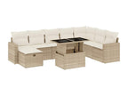 Salon de jardin avec coussins 9 pièces beige résine tressée 97643YZTS