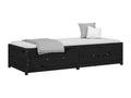 Lit de jour Noir 75x190 Petit simple Bois de pin massif 05378XHUC