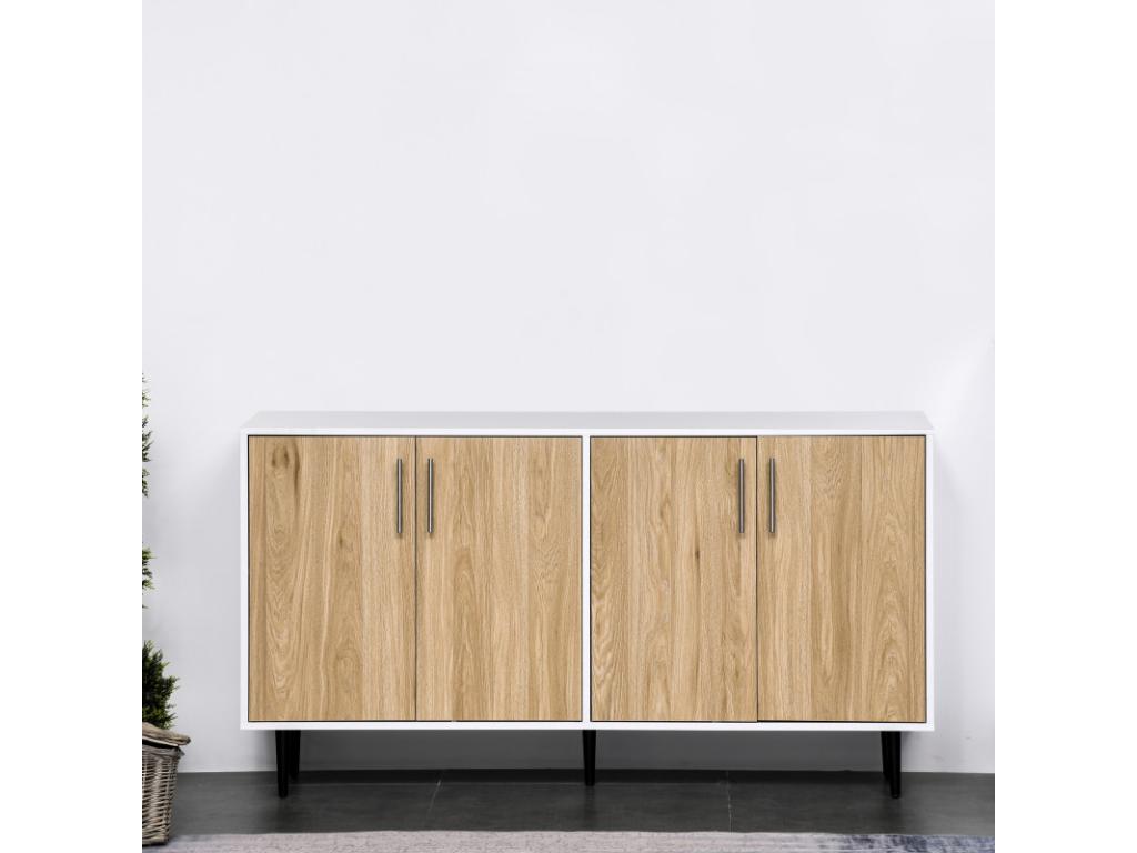 Buffet placard Nidchicshop chêne clair et blanc 20058VTFW