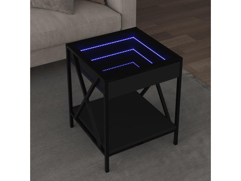 Table basse avec LED Calmetop noir 40x40x49 cm 41003LFEX