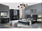 Chevet 1 tiroir design bois laqué noir et doré Nidchicshop 60cm 62949XREB