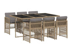 Ensemble à manger de jardin coussins 7 pièces Calmetop beige rotin 23991BWOP