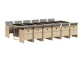 Ensemble à manger de jardin coussins 13 pièces Nidchicshop beige rotin 24774ESPF