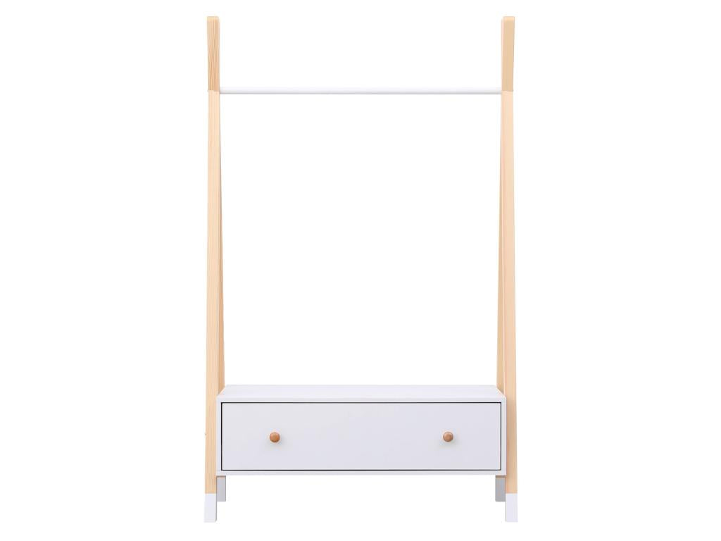 Penderie pour enfant bois et blanche avec tiroir Calmetop 04222QNTL