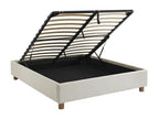 Calmetop - Lit coffre en tissu lin 140x190cm - Beige 86490QPDI