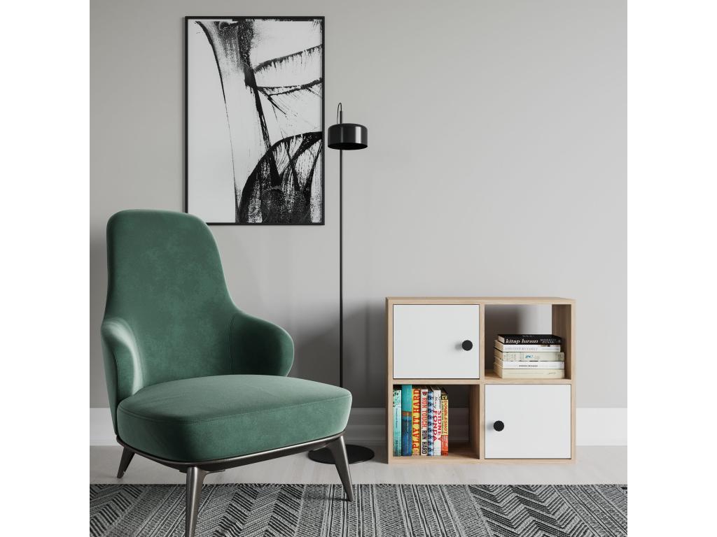 Pour Livres Etagère Panneaux De Particules Couleur Chêne Blanc- 72x25x62.6 16639JAWP