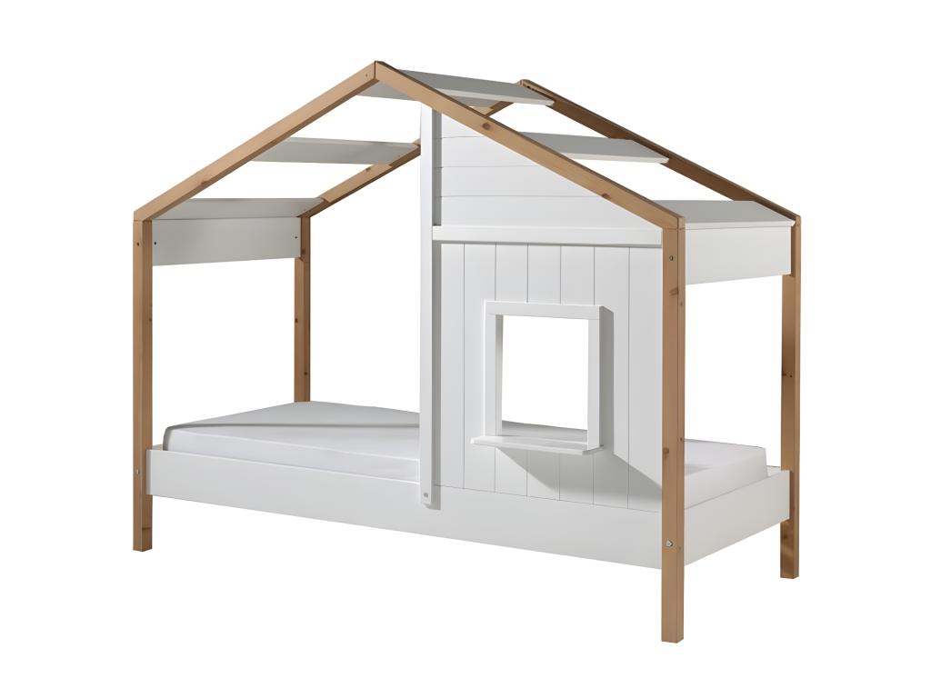 Pack - Lit Cabane / Tiroir Nidchicshop II 90x200cm Blanc 86636UMSO