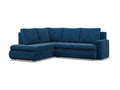 Gauche Canapé d'angle avec fonction couchage Ottoman Corde - Bleu foncé 24233GSDL