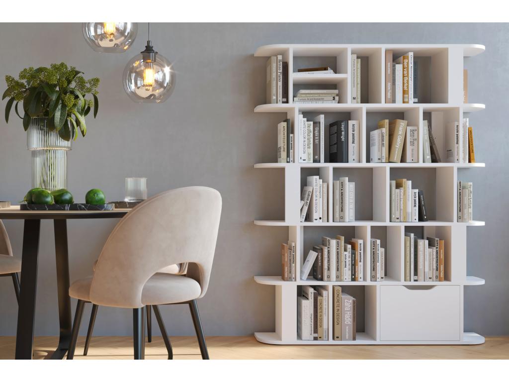 Bibliothèque Etagère blanche moderne Nidchicshop / 125 cm 07037ZOKY