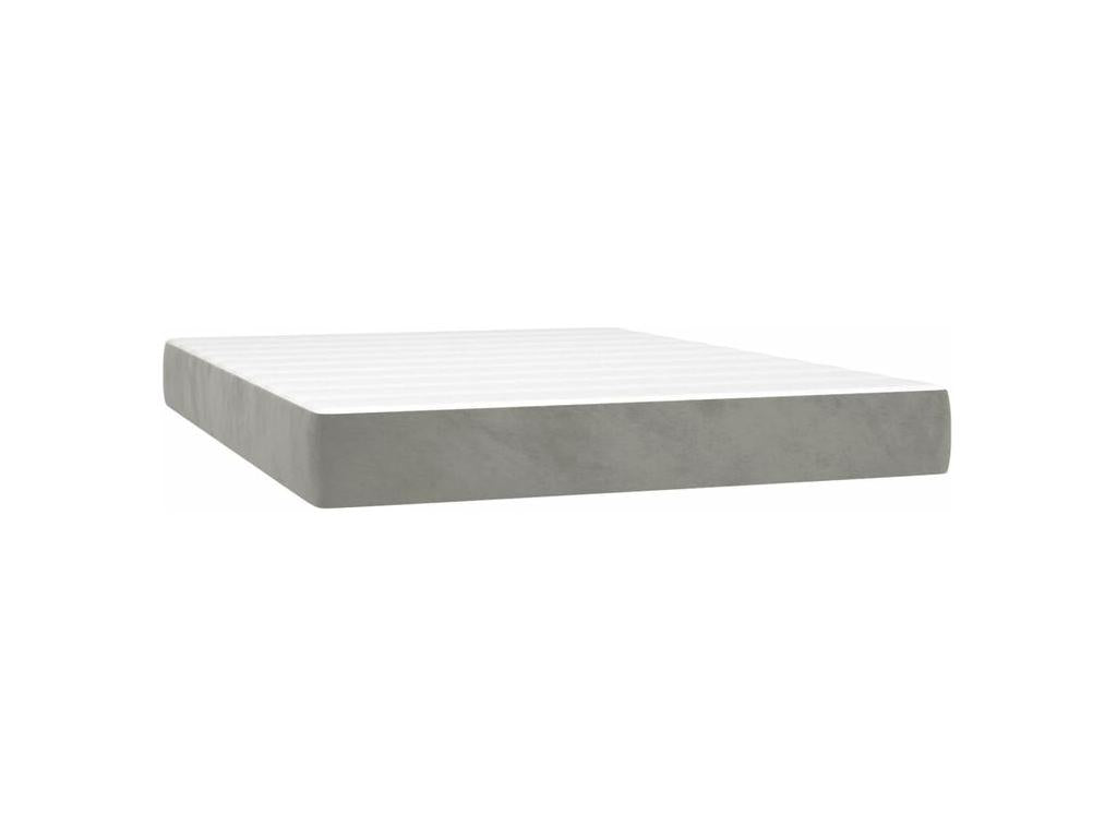 Sommier à Calmetop de lit et matelas Gris clair 140x190 Velours 49320ZYGW