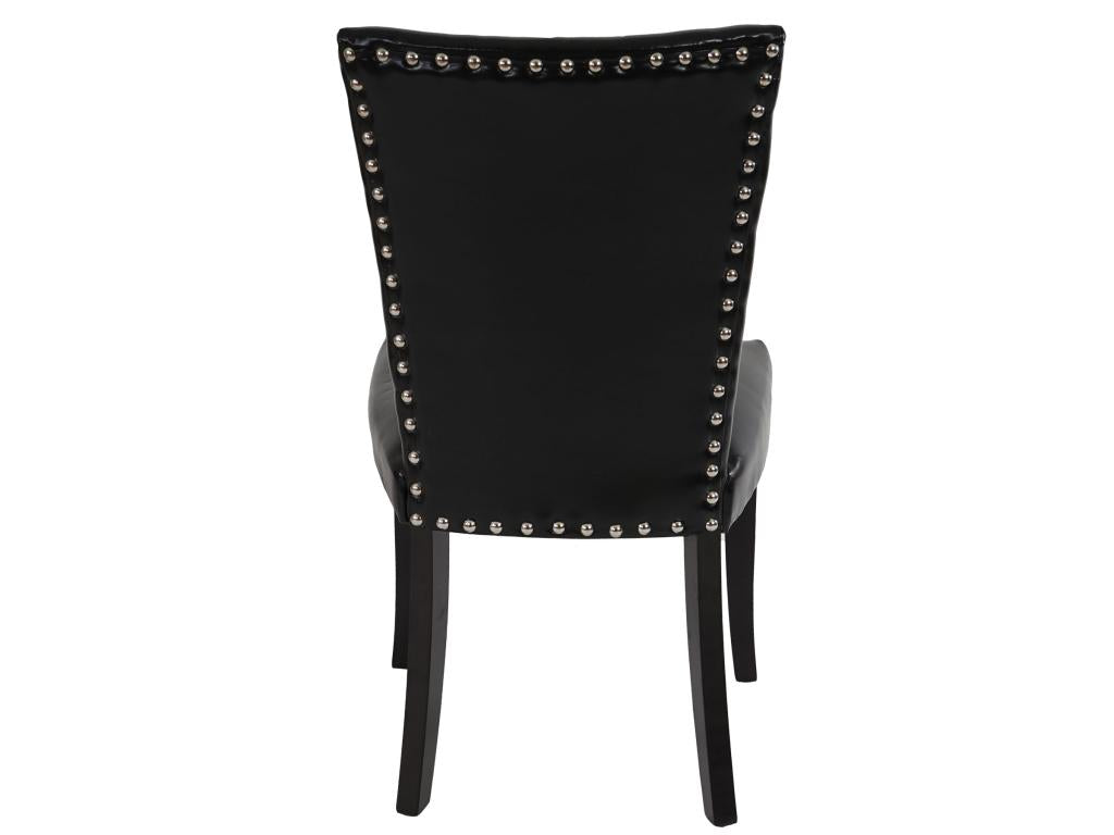 Chaise de salle à manger Edinburgh lot de 2 similicuir noir pieds foncés 57229ZHVW