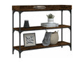 Table console avec étagères chêne fumé 100x30x80 cm 29084BYVZ