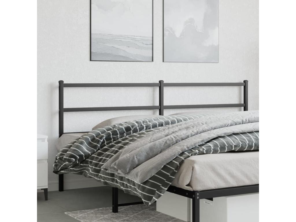 Tête de lit métal noir 200 cm 15439RZJB