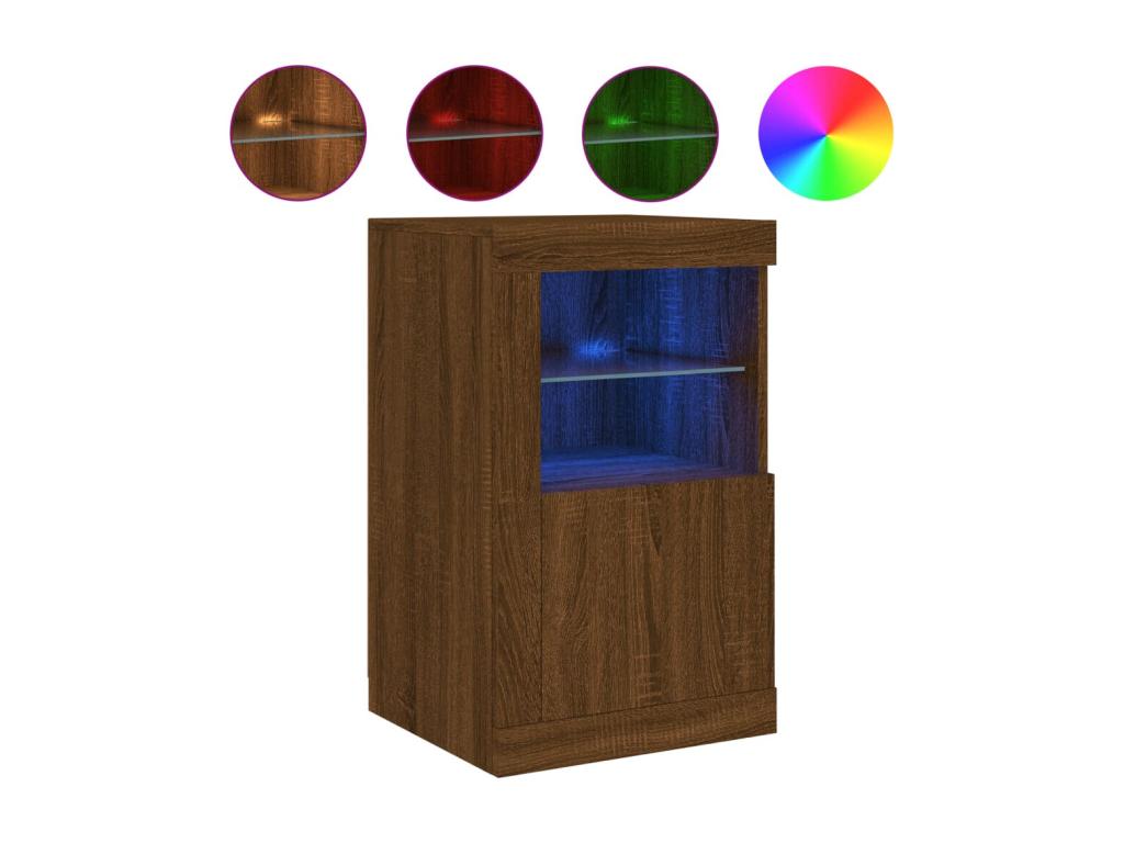 Armoire latérale avec Calmetop LED chêne marron bois ingénierie 11131TSEF