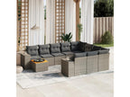 Salon de jardin 11 pcs avec coussins gris résine tressée 10679NNLT