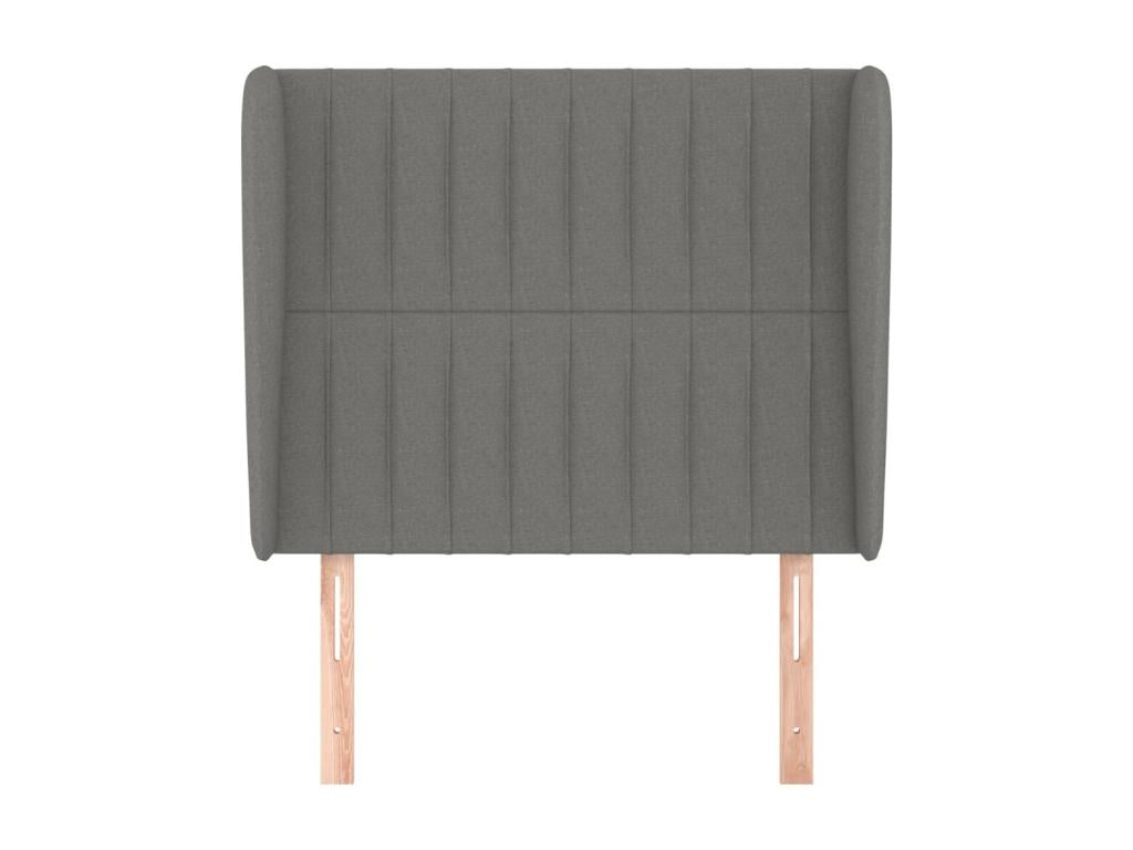 Tête de lit avec oreilles Gris foncé 103x23x118/128 cm Tissu 87370KZAE