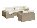 Salon de jardin 11 pièces avec coussins beige résine tressée 67930GVIK