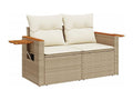 Salon de jardin avec coussins 6 pièces beige résine tressée 58232SPRH